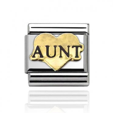 Silver with Gold Aunt Charm