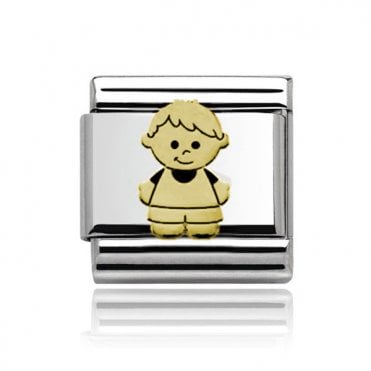 Silver with Gold Boy Charm