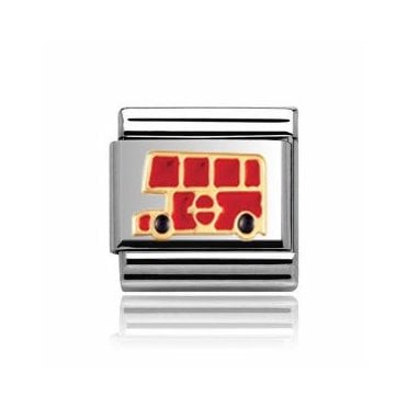 Silver with Gold Bus Charm