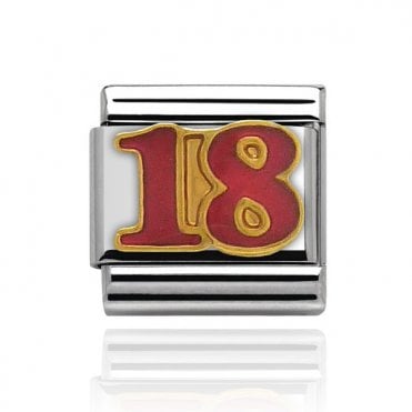 Silver with Gold Eigteenth Charm