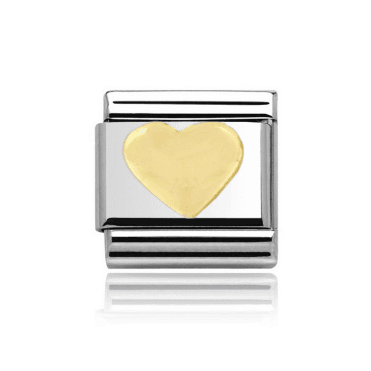 Silver with Gold Heart Charm