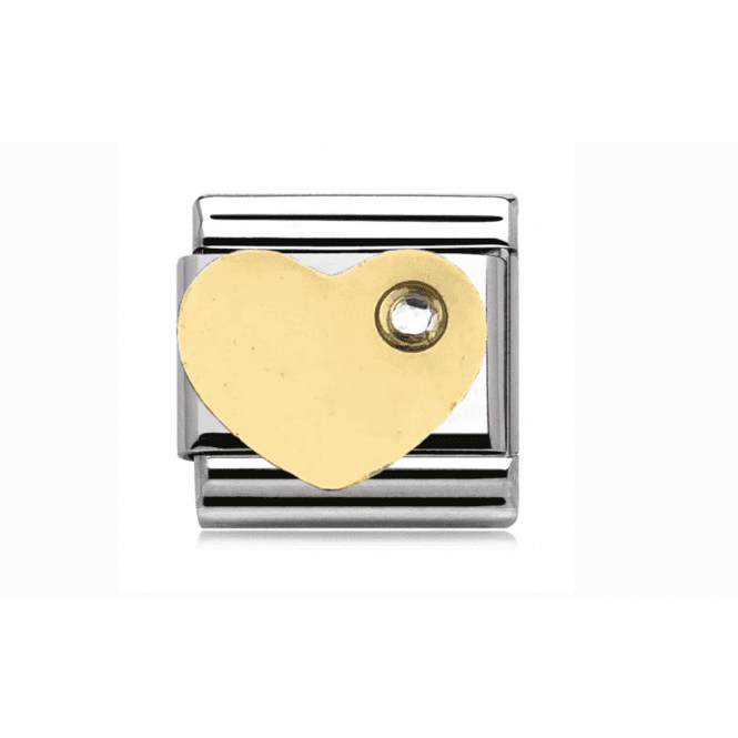 Charmlinks Silver with Gold Heart Stone Set Charm