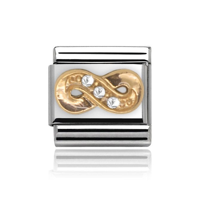 Charmlinks Silver with Gold Infinity Stone Set Charm