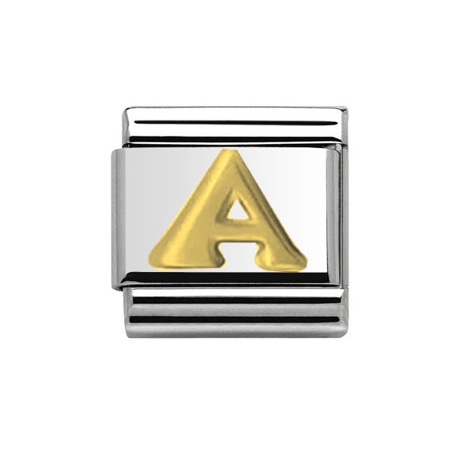 Charmlinks Silver with Gold Initial A Charm