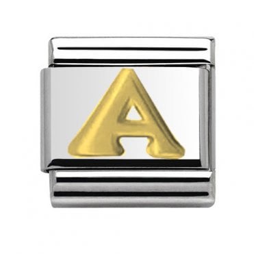 Silver with Gold Initial A Charm