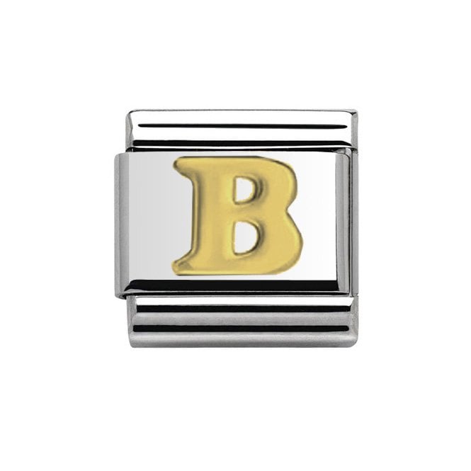 Charmlinks Silver with Gold Initial B Charm