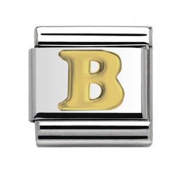 Silver with Gold Initial B Charm