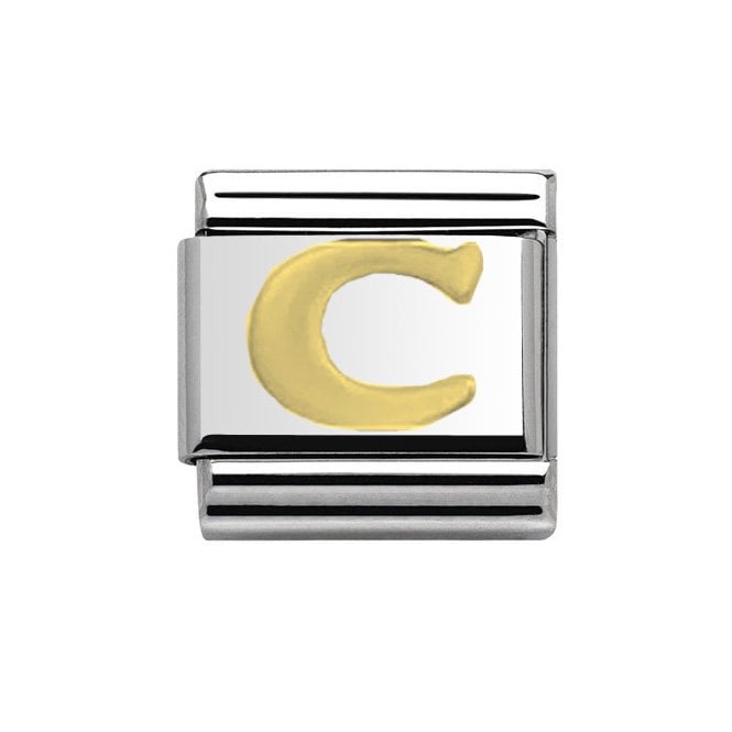 Charmlinks Silver with Gold Initial C Charm