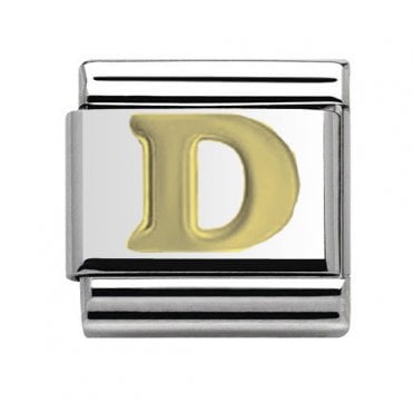 Silver with Gold Initial D Charm