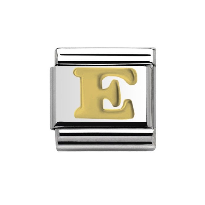 Charmlinks Silver with Gold Initial E Charm