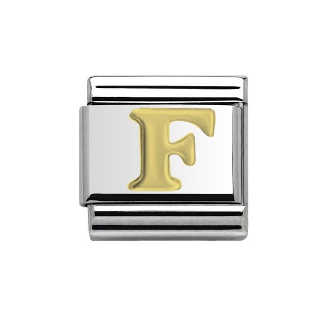 Charmlinks Silver with Gold Initial F Charm