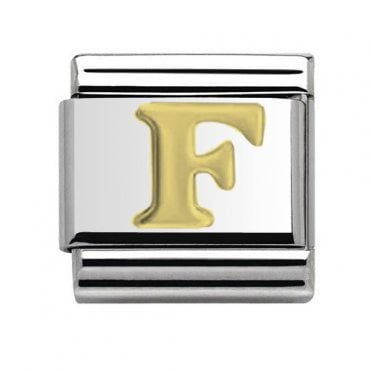 Silver with Gold Initial F Charm