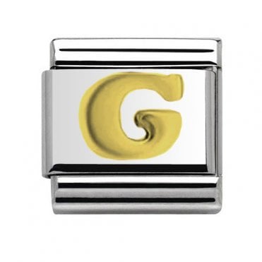 Silver with Gold Initial G Charm