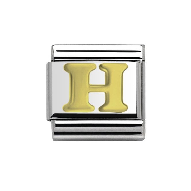 Charmlinks Silver with Gold Initial H Charm