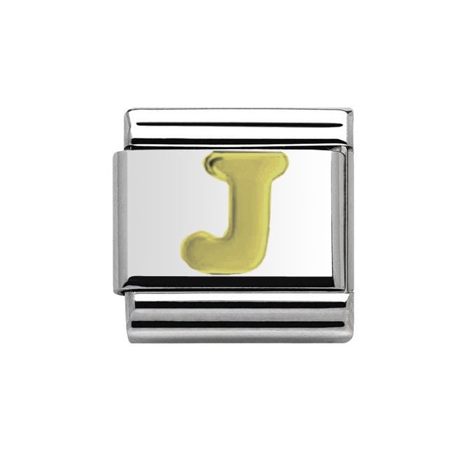 Charmlinks Silver with Gold Initial J Charm
