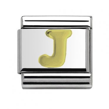 Silver with Gold Initial J Charm