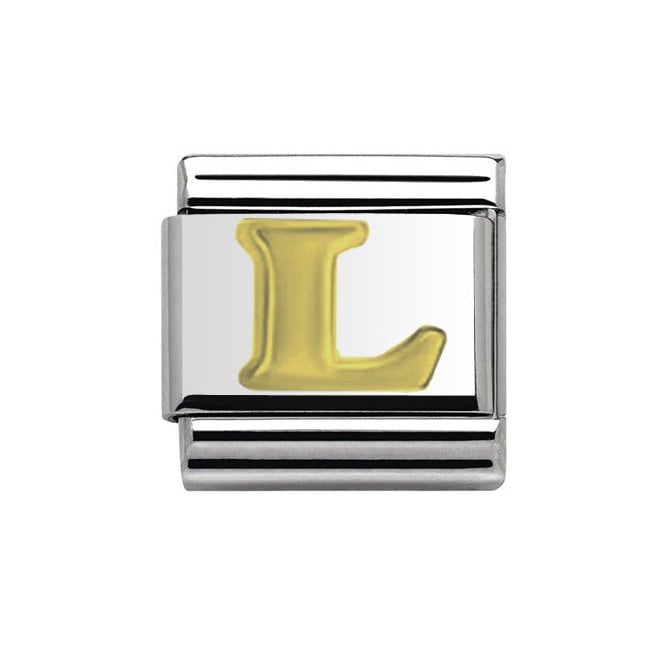 Charmlinks Silver with Gold Initial L Charm