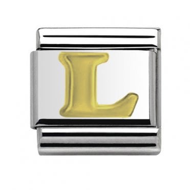 Silver with Gold Initial L Charm