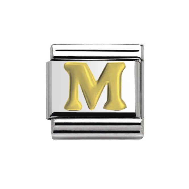 Charmlinks Silver with Gold Initial M Charm