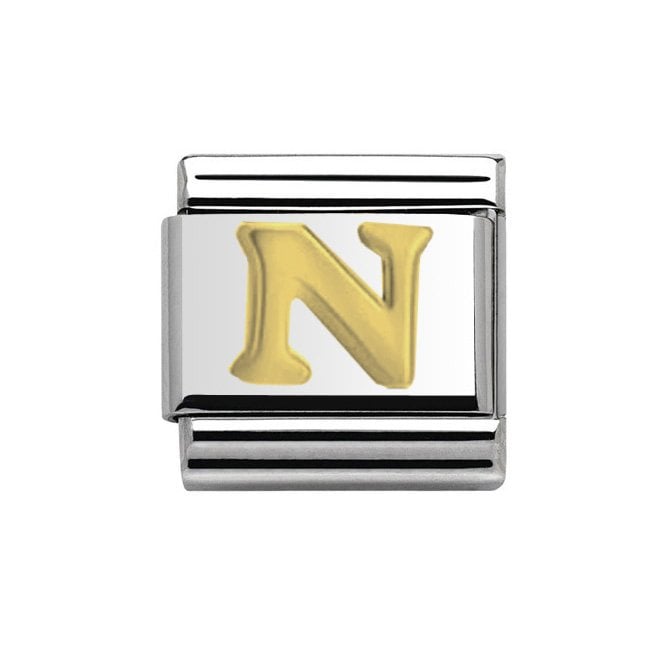 Charmlinks Silver with Gold Initial N Charm