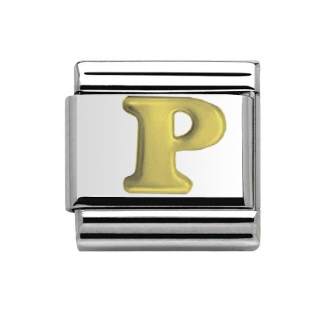 Charmlinks Silver with Gold Initial P Charm