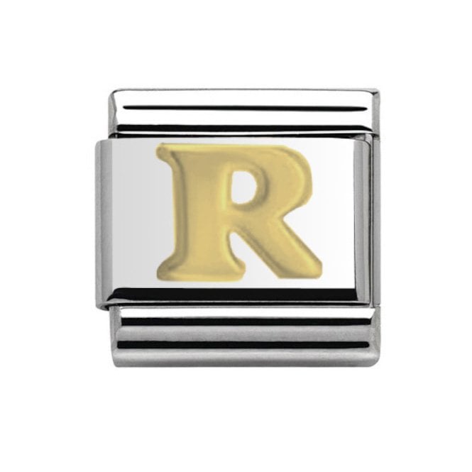 Charmlinks Silver with Gold Initial R Charm