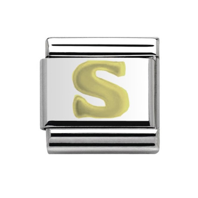 Charmlinks Silver with Gold Initial S Charm