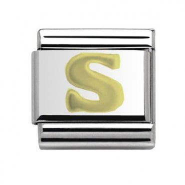 Silver with Gold Initial S Charm