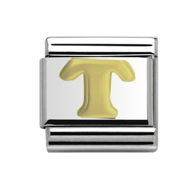 Charmlinks Silver with Gold Initial T Charm