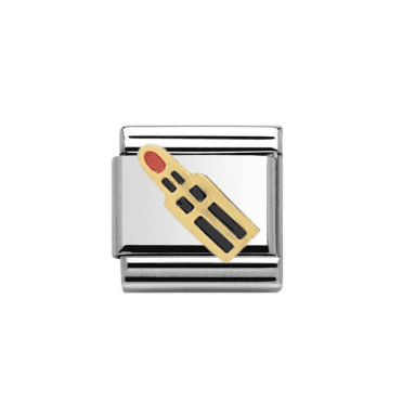 Silver with Gold Lipstick Charm