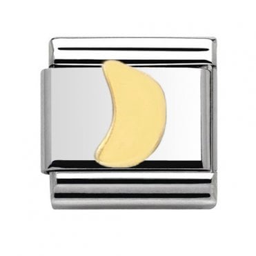 Silver with Gold Moon Charm