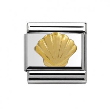Silver with Gold Shell Charm