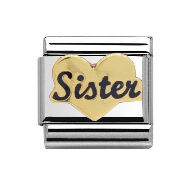 Charmlinks Silver with Gold Sister Heart Charm
