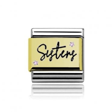 Silver with Gold Sisters Star Charm