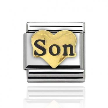 Silver with Gold Son Charm