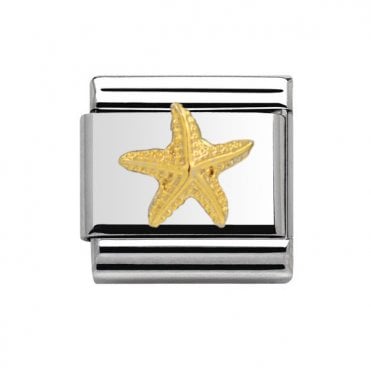 Silver with Gold Starfish Charm