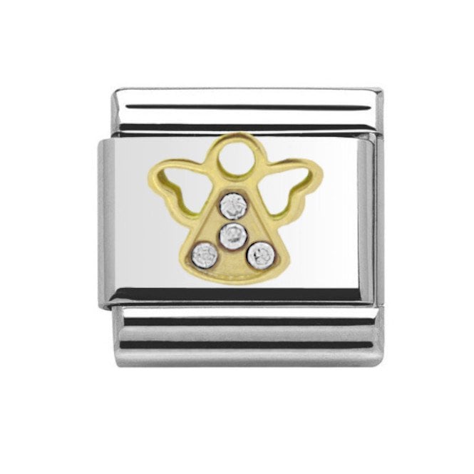 Charmlinks Silver with Gold Stone Set Angel