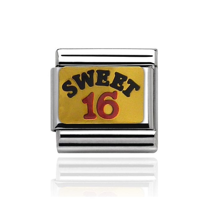 Charmlinks Silver with Gold Sweet Sixteen Charm
