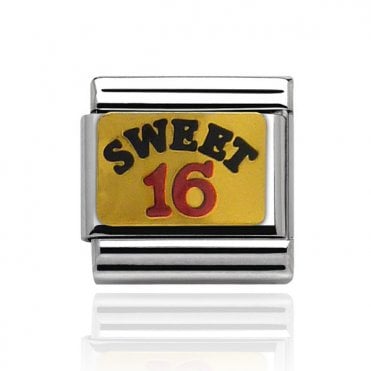 Silver with Gold Sweet Sixteen Charm
