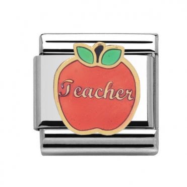 Silver with Gold Teacher Charm