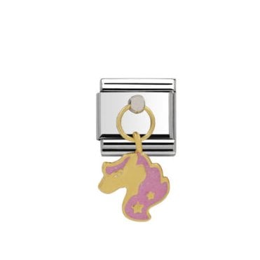 Silver with Gold Unicorn Drop Charm