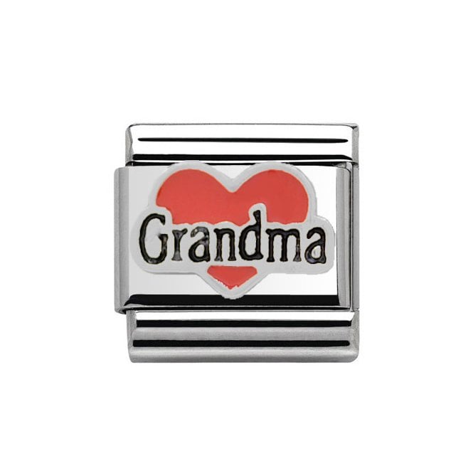Charmlinks Silver with Red Heart Grandma Charm