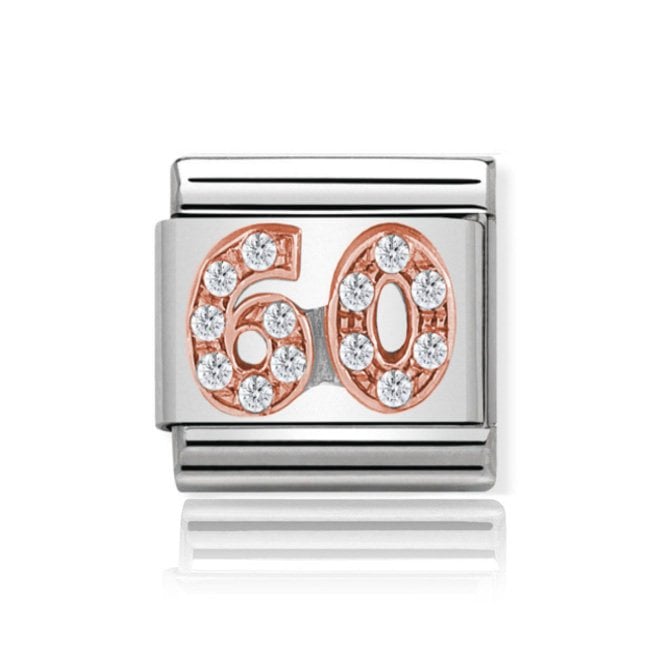 Charmlinks Silver with Rose 60 Stone Set Charm