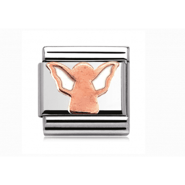 Silver with Rose Angel Charm