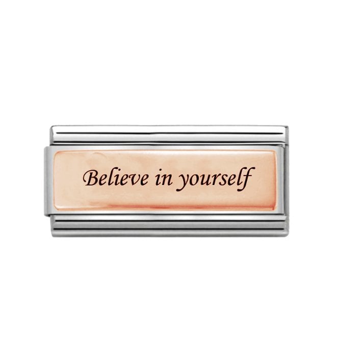 Charmlinks Silver with Rose Believe in Yourself Double Charm
