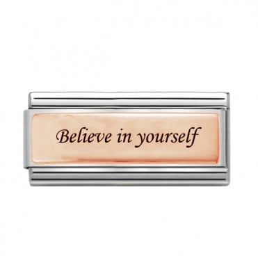 Silver with Rose Believe in Yourself Double Charm