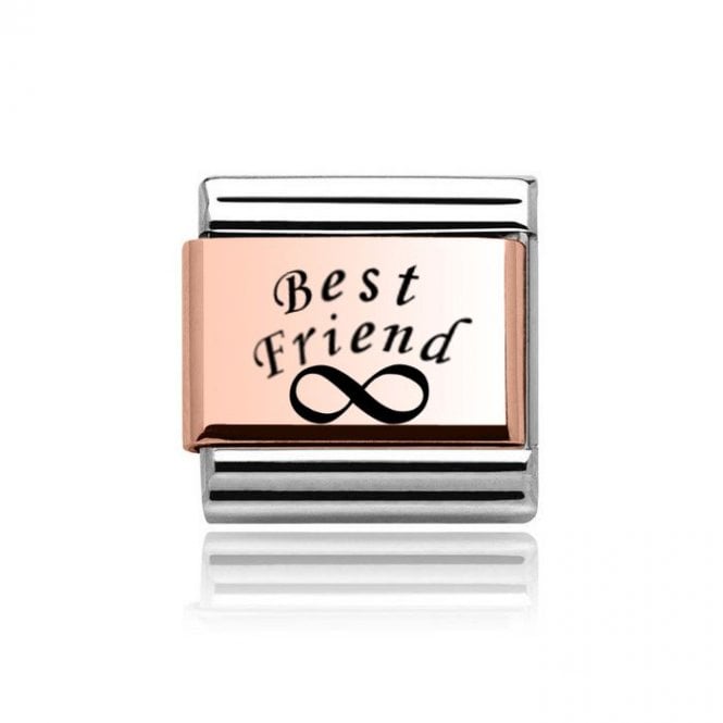 Charmlinks Silver with Rose Best Friend Infinity Charm