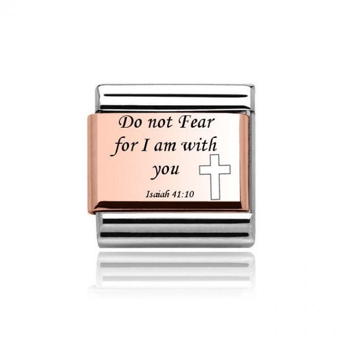 Charmlinks Silver with Rose Bible Quote Charm