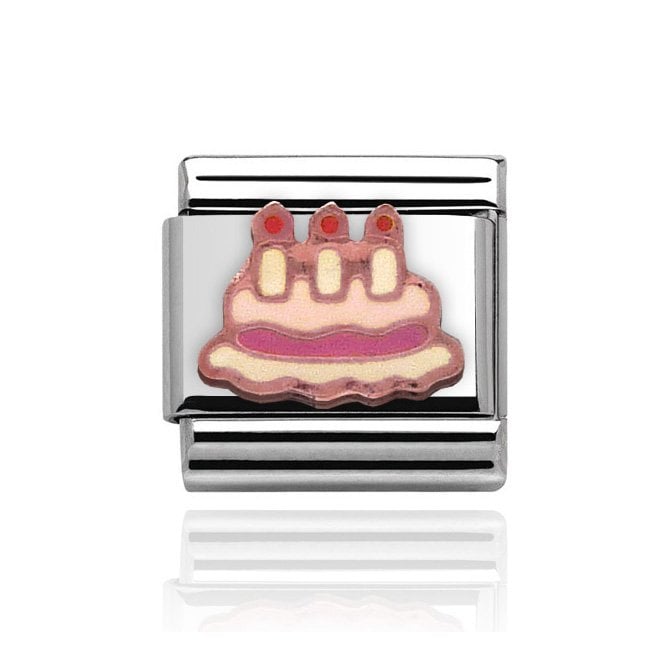 Charmlinks Silver with Rose Birthday Charm