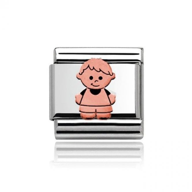 Charmlinks Silver with Rose Boy Charm